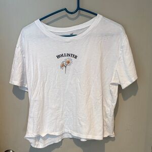 Hollister White Tee with Daisy Graphic
